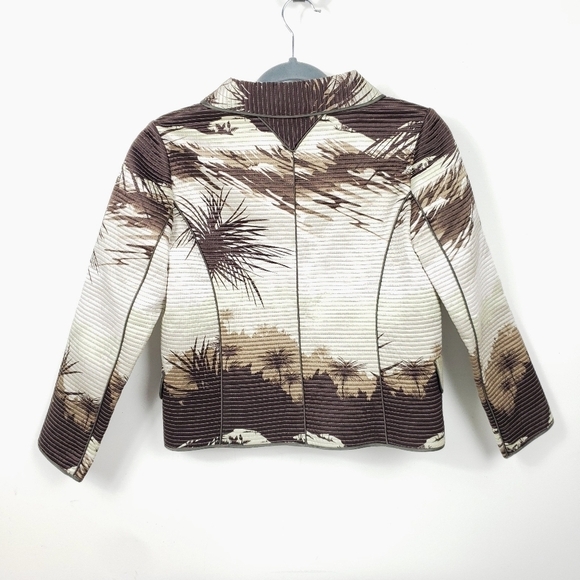 Proenza Schouler 100% silk palm tree print evening Jacket size 4 - Picture 5 of 10